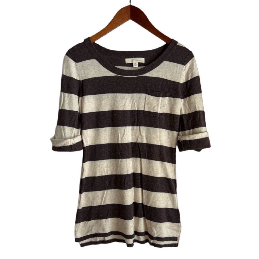 Kaisely | Brown & Cream Striped Top